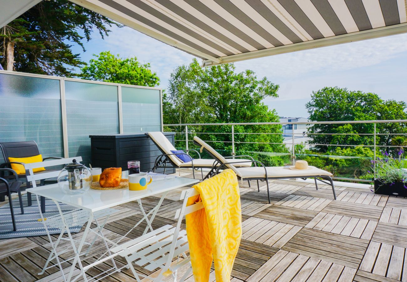 Appartement à Concarneau - -La Terrasse- T2 avec Terrasse vue mer